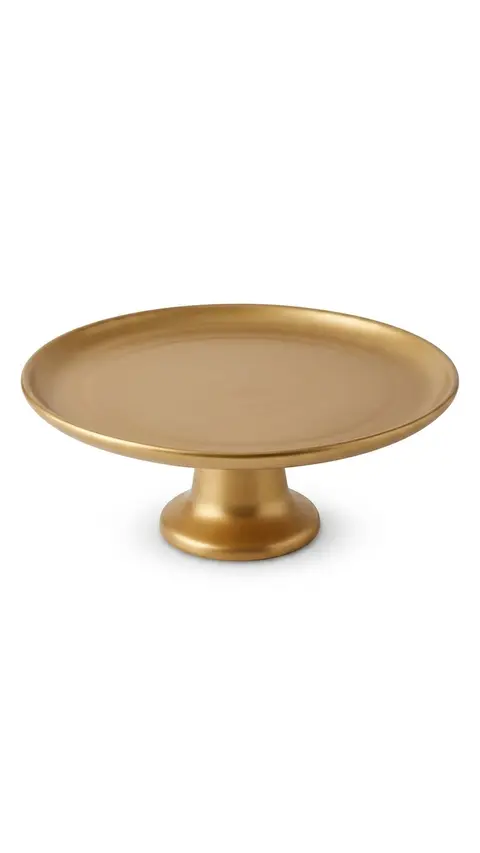 Bandeja de Porcelana Dourada Elegante