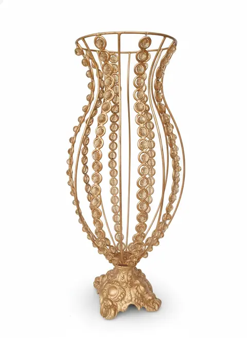 Vaso de Metal Argolas Dourado