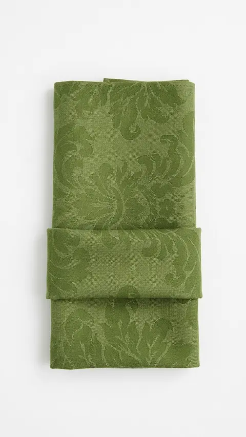 Guardanapo verde lodo brocado medalhão