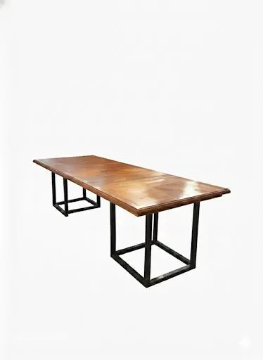 Mesa de Madeira C/ Base de Ferro C:3,0 L:1,0