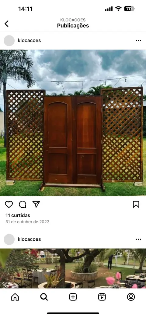 Porta  Madeira com treliça