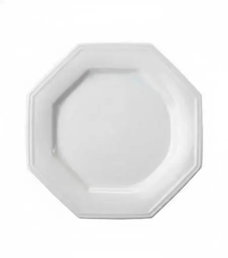 Prato de sobremesa oitavado de porcelana