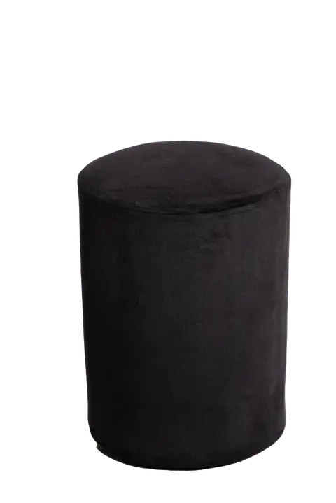 Puff Preto Redondo Pequeno