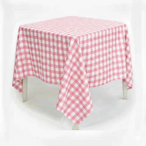 Toalha quadrada xadrez rosa pink