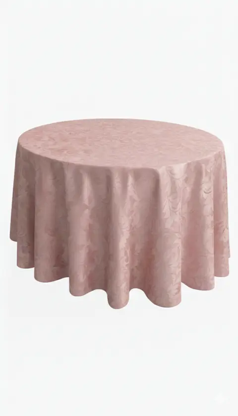 Toalha redonda Kamila rosa seco
