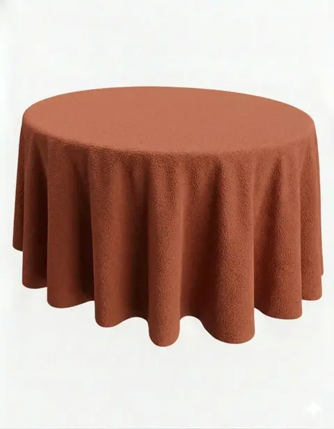 Toalha redonda crepe terracota