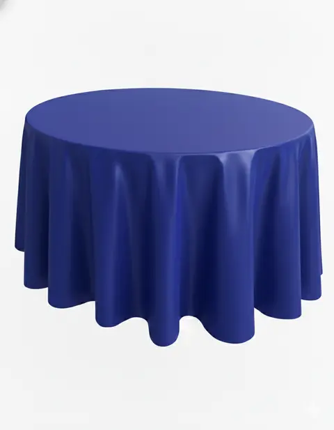 Toalha redonda cetim azul royal